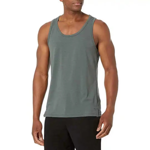 Custom logo design tank top Men's spandex cotton tank Quick dry breathable tank Casual sports style tank - Product Image 3