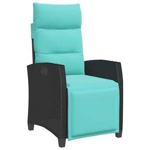 Sedia da giardino reclinabile in polyrattan nero, edizione standard - Product Image 2