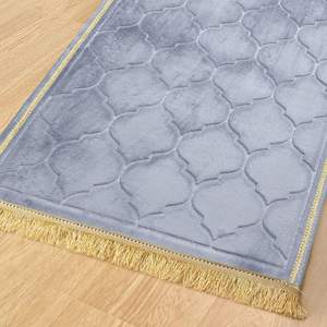 Tapis de prière Jaenamaz au design moderne, tapis islamiques en soie, mousse et laine, impression par sublimation, broderie, tapis de prière quotidiens pour mosquée - Product Image 2
