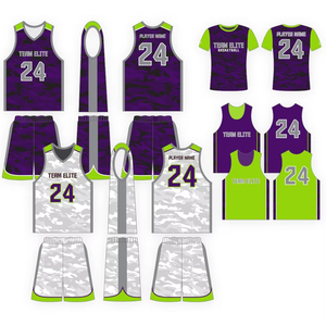 Custom Boys Basketball Uniform Package Deal High Quality Breathable Mesh V-neck Sleeveless Summer Basketball Uniform - Product Image 3