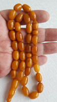 Chapelet islamique ovale en résine ambre Tasbih Misbaha Subha Tespih Sibha pour la méditation musulmane Dhikr et les perles de prière spirituelle