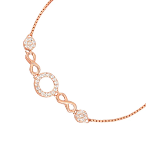 925 Sterling <b>Silver</b> Charm Interlocking Circle <b>Adjustable</b> Length <b>Bracelet</b> | Rhodium Plated Women's Jewelry Handmade Bulk Trendy - Product Image 2