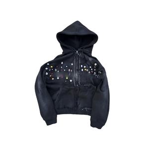 Estilo de tendencia de alta calidad de gran tamaño de peso pesado logotipo personalizado al por mayor precio nueva llegada ácido lavado sol desteñido Sudadera con capucha para hombres - Product Image 1