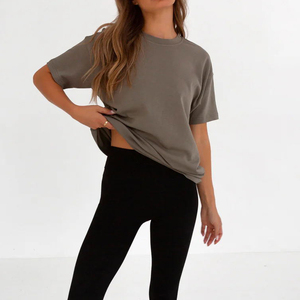 Camisetas Básicas de Color Sólido para Mujer, Camisetas Extra Grandes Lisas Personalizadas, Camiseta Gruesa Sin Etiqueta - Product Image 4