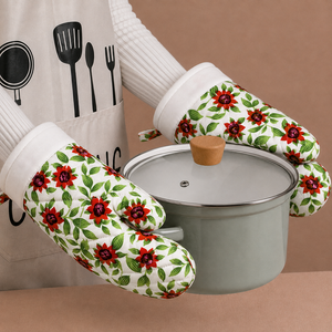 Floral Print Oven mitts with printed style Good Quality Beautiful Latest Design Oven Mitt For Oven Use at Lowest Price. - Product Image 1