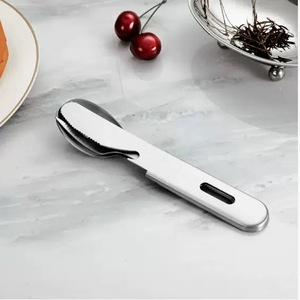<span class=keywords><strong>Set</strong></span> di posate tre in uno da esterno: coltello, forchetta e cucchiaio, portatile per campeggio ed escursioni - Product Image 2