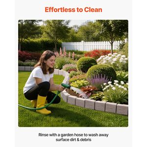 Kit de jardinage sans crevaison de 4,7 m (15,5 pi) – Blocs de bordure paysagère en faux pierre pour pelouses, parterres de fleurs et jardins – Lot de 4 sections individuelles - Product Image 6