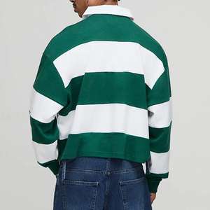 Polo de rugby à manches longues pour homme de haute qualité, rayures cousues, logo brodé personnalisé, polo de rugby à manches longues - Product Image 5