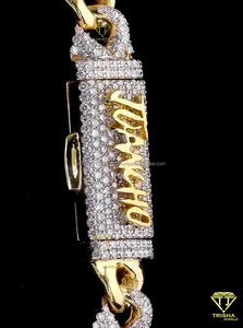 12mm infinity Link <b>Chain</b> 18K Gold Plated <b>Iced</b> <b>Out</b> Cuban Link <b>Chain</b> Moissanite Diamond Hip Hop Bling Jewelry for Men & Women - Product Image 6