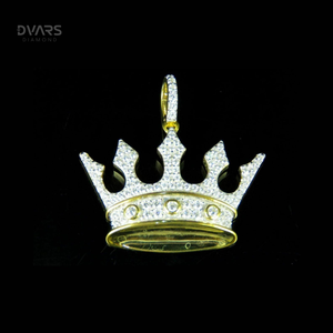 จี้มงกุฎเพชรโมอิสซาไนต์สุดหรู เงินแท้ 925 ชุบทอง ประดับเพชร สำหรับผู้ชาย สไตล์ฮิปฮอป เครื่องประดับแฟชั่นสำหรับงานปาร์ตี้ - Product Image 3