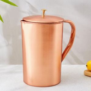 Copper jug set for artistic family table culture water serving metal set with <b>glasses</b> durable reusable kitchen serving - Product Image 5