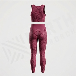Ensemble de vêtements de sport pour femmes en nylon et élasthanne sur mesure, vêtements de compression pour la gym, ensemble de yoga, vêtements de sport sans couture pour femmes, vente en gros - Product Image 2