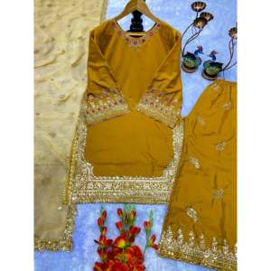 Designer Women's Party <b>Wear</b> Top-Bottom and Beautiful Dupatta Set - Product Image 4