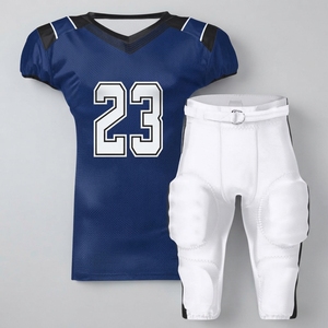 Ensemble d'uniformes de football américain pour hommes, maillot personnalisé et pantalon de compression rembourré, anti-UV, séchage rapide, 100% polyester, respirant, ajusté - Product Image 1