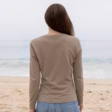 Camisetas de Manga Larga para Mujer, Camisetas Básicas Suaves, Tops Casuales de Verano, Cuello en V, Corte Regular - Product Image 2