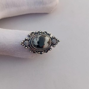 Natural Buffalo Jasper <b>Ring</b> 925 Sterling Silver Handmade Jewelry Gift For Women Birthday Unique Luxury Design - Product Image 2