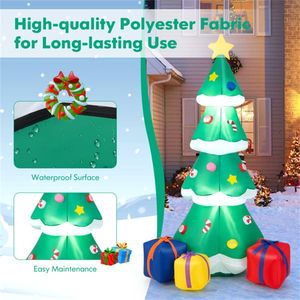 Albero di Natale Gonfiabile 6 Piedi con Scatole Regalo Multicolore, Stella in Cima, Luci LED Integrate, Impermeabile, Decorazioni Natalizie da Esterno - Product Image 6