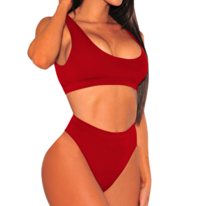 Ensemble de bikini personnalisé pour femmes, maillot de bain taille haute, maillot de bain deux pièces, vêtements de bain athlétiques - Product Image 6