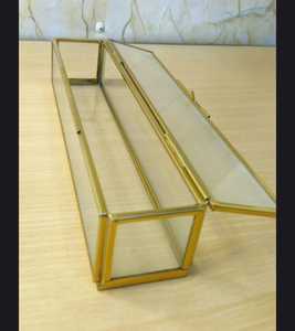 Handmade Brass Glass Box Rectangle <b>Wedding</b> Card Holder <b>Keepsake</b> Jewelry Organizer Box Vintage Clear Glass Display Decorative Box - Product Image 5