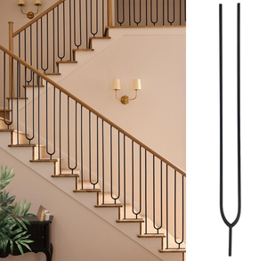 Balustre de hierro ovalado de 1/2 pulgada con eje redondo sólido para escaleras interiores, espiga metálica para escalera de madera - Product Image 6