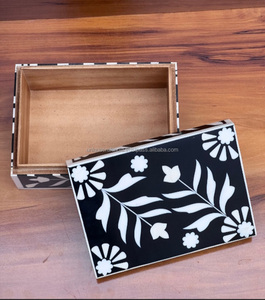 Boîte Cadeau en Bois Artisanale Élégante en Résine, Coffret de Rangement Premium pour Souvenirs, Décoration d'Intérieur, Présentoir à Bijoux, Organisateur - Product Image 5