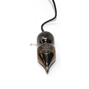 Vente en gros de pendules pentagramme étoile en pierres précieuses Pendule de chakra gravé à sept chakras Style chakra sur le thème du reiki - Product Image 3
