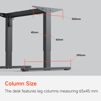 AUKI Cadre de bureau réglable en hauteur ergonomique moderne en acier inoxydable à moteur unique pour bureau, plateau de 100 cm, pour mobilier de bureau