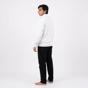 Sweat-shirt personnalisé pour homme à col montant zippé, en molleton bouclette premium, coupe décontractée, style streetwear minimaliste - Product Image 2