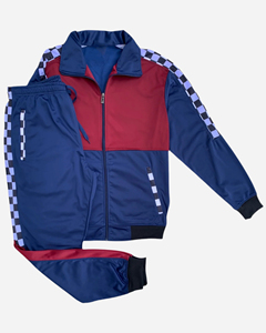 ชุดเซ็ตเสื้อแจ็คเก็ตและกางเกงแทร็คแบบมีลายตารางหมากรุก พร้อมชุดจ็อกเกอร์เข้าชุด พิมพ์ลายตามสั่ง เนื้อผ้าบางเบา แขนยาว ทรงเข้ารูป - Product Image 3