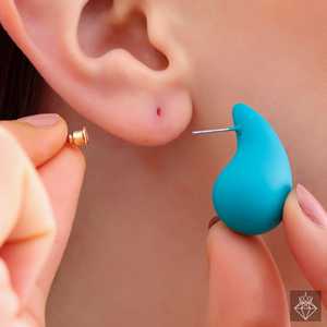 PRAO Acrylique Teal Vert Cajou Boucles D'oreilles Bijoux À La Mode pour Femmes - Product Image 1