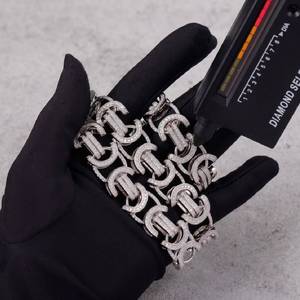 Cadena Cubana de Moissanita para Hombre, Collar de Plata Sólida 925, Joyería Hip Hop, Disponible para la Venta - Product Image 3