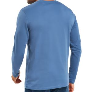 T-shirt à manches longues pour homme, col rond, texture, respirant, coupe ajustée, style décontracté, streetwear, mélange de coton - Product Image 6