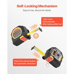 Misuratore di distanza Laser ricaricabile da 135 piedi 2-in-1 e misura di nastro magnetico da 16 piedi - Product Image 5