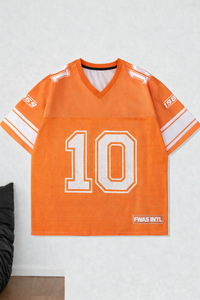 Camiseta de Baloncesto Personalizada Moderna en Naranja y Blanco, Sublimada, de Secado Rápido, Estilo Y2K, para Hombre, Camiseta de Fútbol Americano - Product Image 4