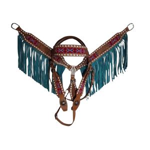 Headstall de course de chevaux en cuir véritable de la plus haute qualité Nouveau Headstall tressée de cheval décoratif de concepteur - Product Image 1