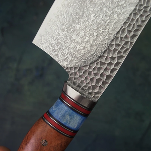 Couteau à découper en acier Damas artisanal de qualité supérieure LEGACY BLADES, lame tranchante comme un rasoir, manche en bois, couteau à viande forgé, fabricant OEM ODM - Product Image 5