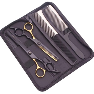 Kit de ciseaux de coiffure professionnel : ciseaux de barbier, ciseaux à effiler, rasoir et kit de beauté pour salon - Product Image 5