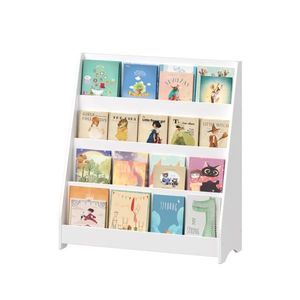 4-Tier <b>White</b> Bookshelf Model D0100XTM1Y7 for Kids Toddler <b>Book</b> Display <b>Shelves</b> to Organize Bedrooms Playrooms Classrooms - Product Image 5
