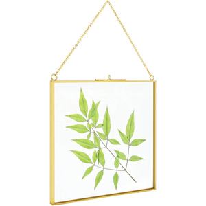 Elegante marco de fotos flotante de doble vidrio con acabado dorado, estilo vintage, de metal y latón, para decoración del hogar. - Product Image 3