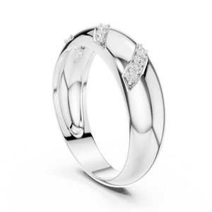 Bague en or blanc 10K plaqué rhodium, luxe, motif vague torsadée, diamant de laboratoire taille ronde, moins d'un carat - Product Image 4