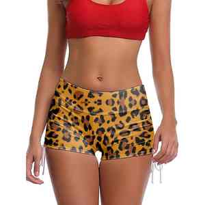 Shorts de bain pour femmes, taille haute, séchage rapide, respirants, avec poches, cordon de serrage, imprimé 3D, dernières tendances - Product Image 4