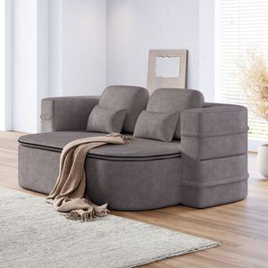 Canapé-lit pliable multifonctionnel en mousse 75 2 1, convertible, en chenille, pour le sol - Product Image 1