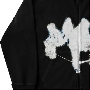 Sudadera con capucha para hombre de peso pesado, estilo streetwear, de forro polar, holgada, vintage, con borde deshilachado, estética, de corte cuadrado - Product Image 3
