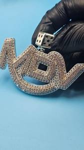 Colgante Personalizado de Plata de Ley 925 con Letra y Diamantes de Moissanita VVS, Microincrustaciones, Unisex, para Uso Diario - Product Image 6