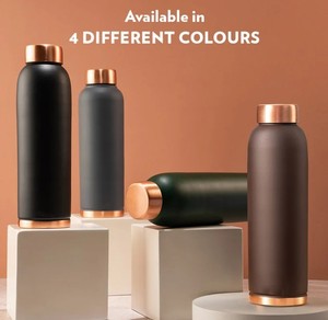 <b>Copper</b> <b>Water</b> <b>Bottle</b> Pure <b>Copper</b> Reusable Drinking <b>Bottle</b> For Healthy Hydration Home Office Travel Gym Outdoor Activities - Product Image 1