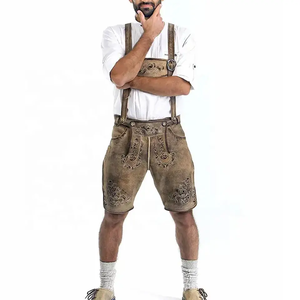 Shorts Lederhosen Bavarois Allemands de Haute Qualité Personnalisés pour Hommes Brodés Décontractés Taille Mi-Haute - Product Image 1