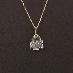 18K Gold Plated Brass Turquoise Onyx Jade Crystal Quartz Cz Eyes Gemstone Pendant Carved Fish Trendy Punk Style Fashion jewelry - Product Image 4