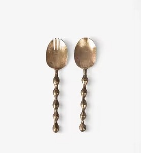 Premium Decorative Metal Salad <b>Server</b> for Contemporary Dining Room and Kitchen Presentation - Product Image 2