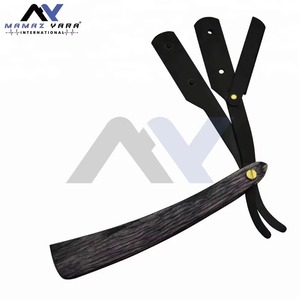 Premium Quality Stainless Steel Straight Edge Barber Razor Folding Shaving <b>Knife</b> Metal Alloy Handle Customized Single Blade - Product Image 3