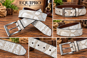 Equipro White Herringbone Print Genuine Leather <b>Belt</b> Cow Hide Silver Pin Buckle <b>Vintage</b> Breathable Casual 3.5cm - Product Image 3